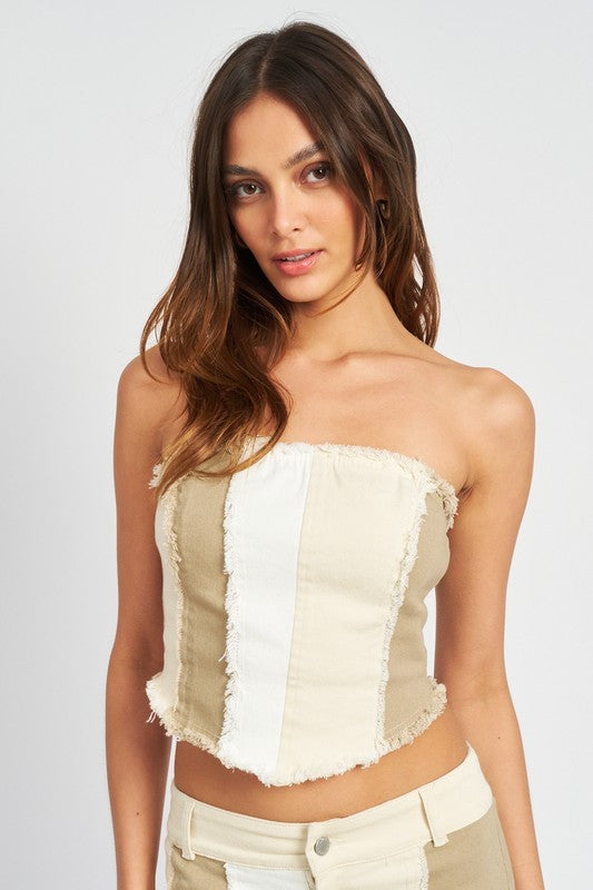 Always24 SLEEVELESS BLOCK CORSET TOP