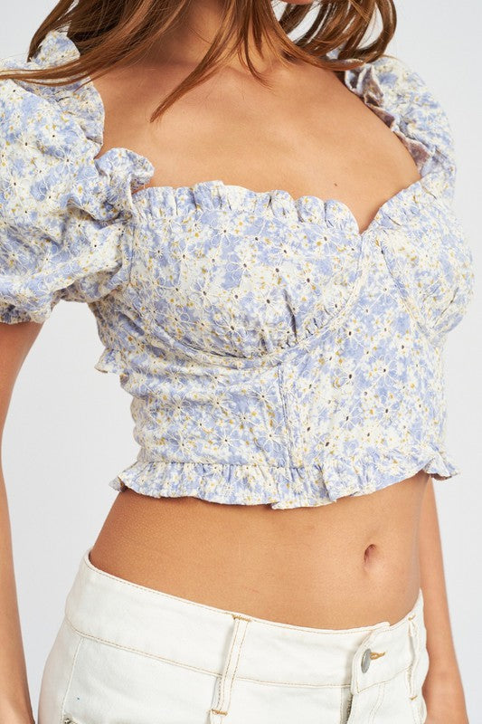 Always24 PUFF SLEEVE CROP TOP - Always24