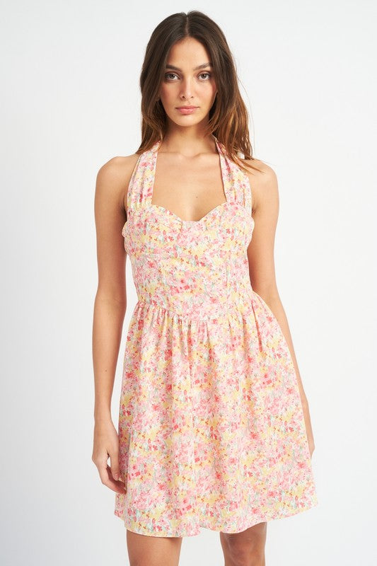 BUSTIER HALTER NECK DRESS - Always24