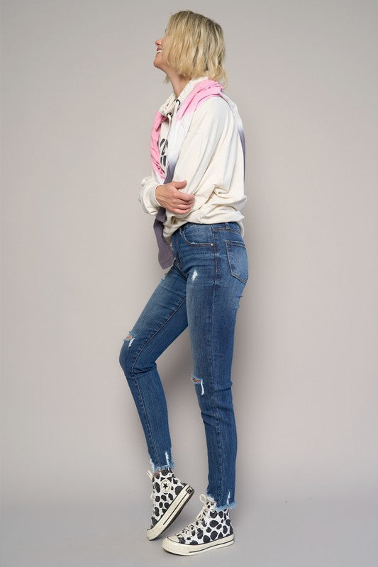 MID-RISE CROP SLIM SKINNY - Always24