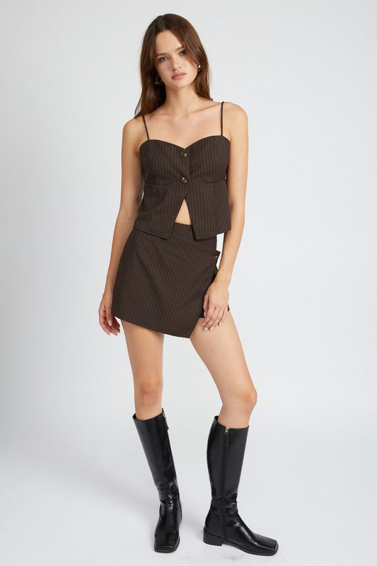 SPAGHETTI STRAP PINSTRIPE TOP - Always24