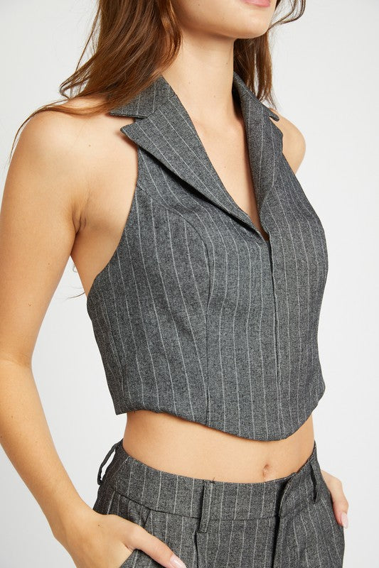 Always24 HALTER NECK TOP WITH OPEN BACK - Always24