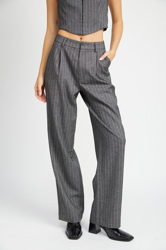 Always24 LOOSE FIT PINSTRIPE PANTS - Always24