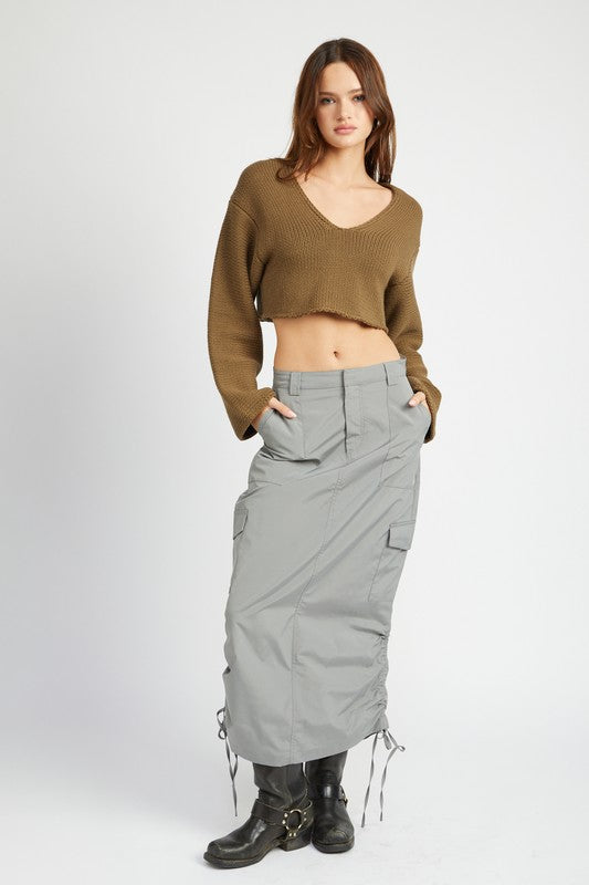 Always24 RUCHED MIDI CARGO SKIRT - Always24