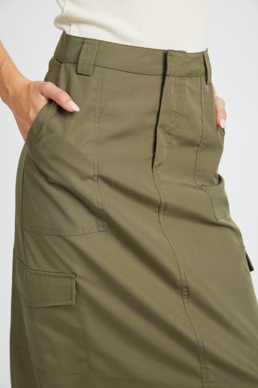 Always24 RUCHED MIDI CARGO SKIRT - Always24