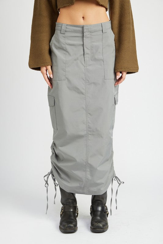 Always24 RUCHED MIDI CARGO SKIRT - Always24