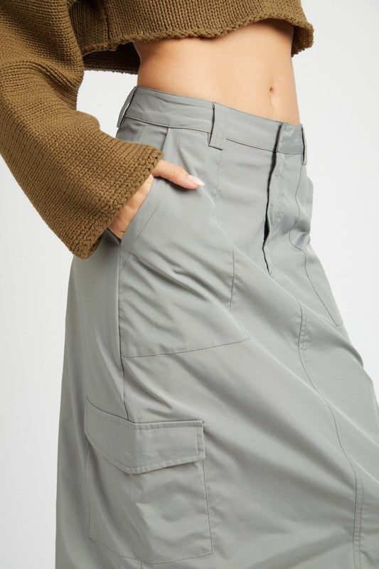 Always24 RUCHED MIDI CARGO SKIRT - Always24