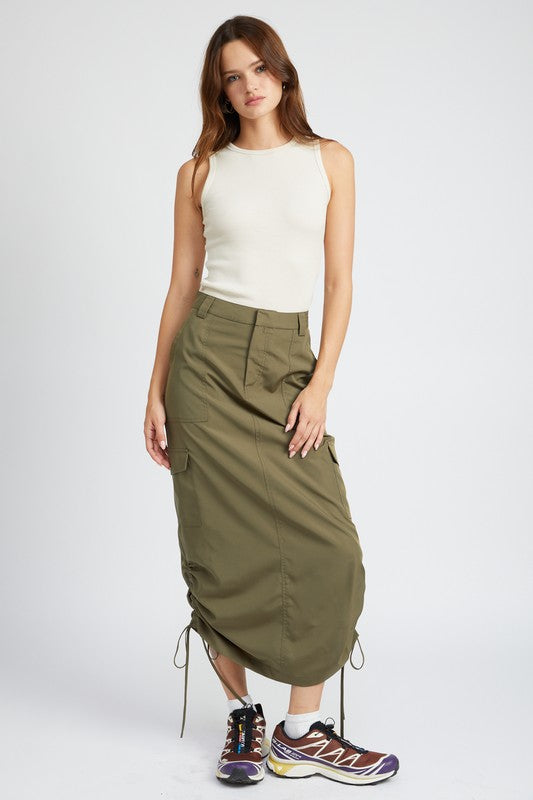 Always24 RUCHED MIDI CARGO SKIRT - Always24