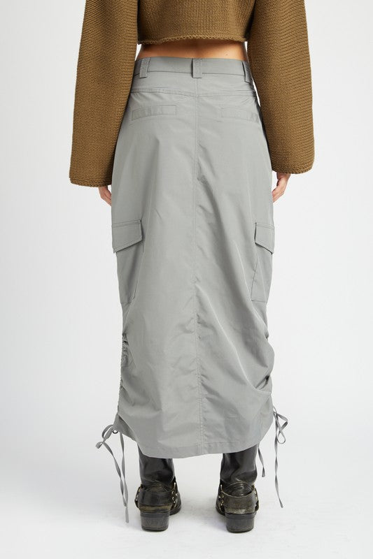 Always24 RUCHED MIDI CARGO SKIRT - Always24