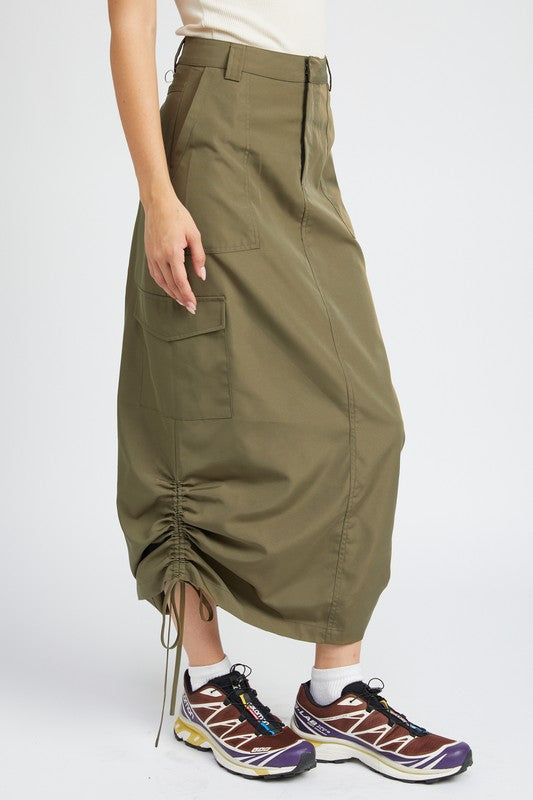 Always24 RUCHED MIDI CARGO SKIRT - Always24