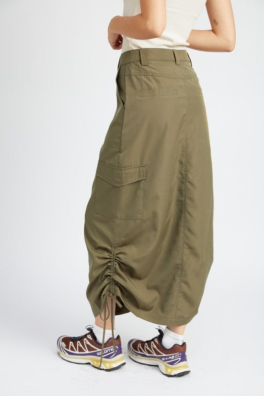 Always24 RUCHED MIDI CARGO SKIRT - Always24