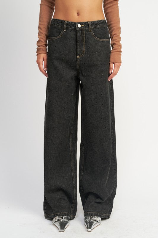 BOYFRINED PANTS WITH CONTRASTED STITCHING - Always24