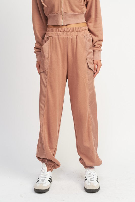 CONTRASTED CARGO JOGGER PANTS - Always24