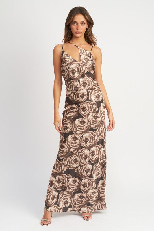 ASYMMETRICAL NECK MAXI DRESS - Always24