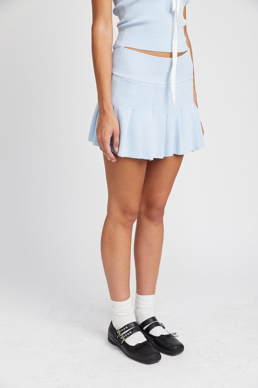 LOW WAIST PLEATED MINI SKIRT - Always24