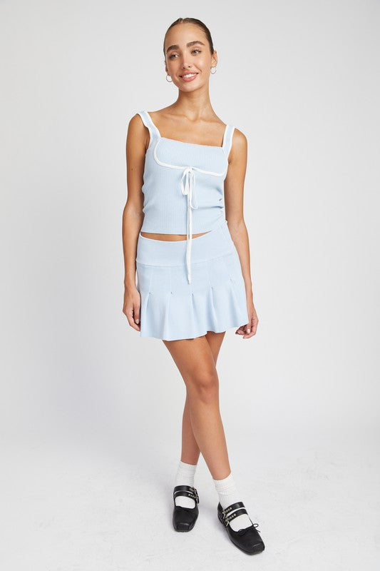LOW WAIST PLEATED MINI SKIRT - Always24