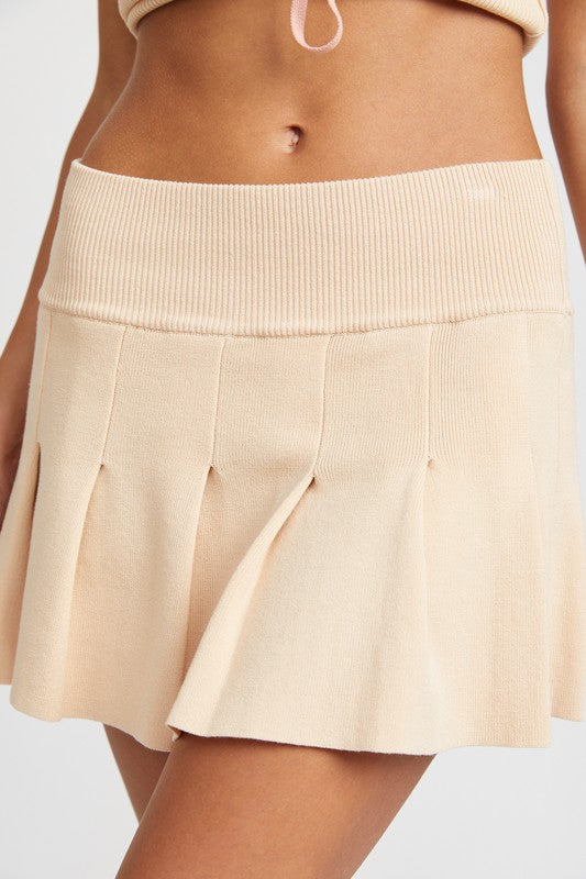 LOW WAIST PLEATED MINI SKIRT - Always24