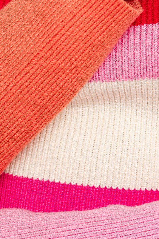 Always24 Long Sleeve Color Block Stripe Knit Top - Always24