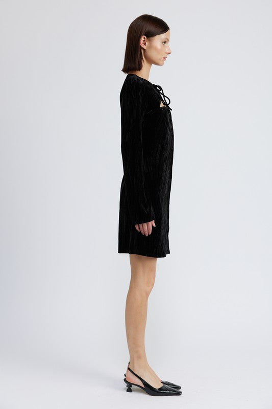 Always24 LONG SLEEVE MINI SUEDE DRESS - Always24