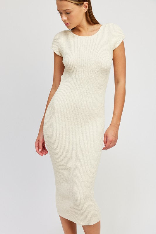 Always24 CAP SLEEVE BODYCON DRESS WITH OPEN BACK - Always24