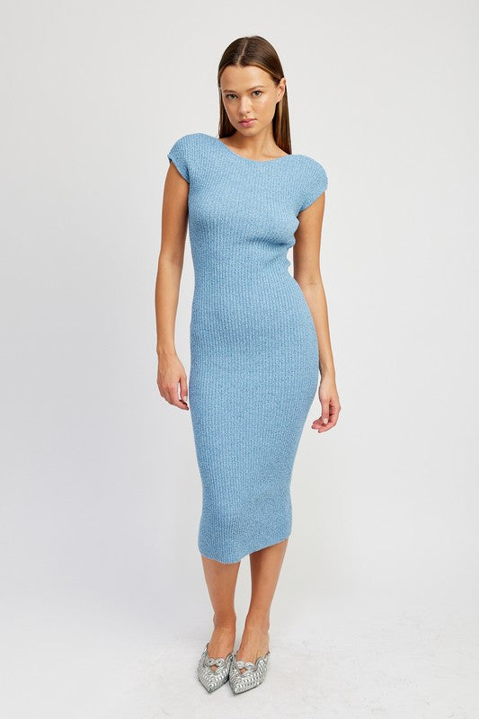 Always24 CAP SLEEVE BODYCON DRESS WITH OPEN BACK - Always24