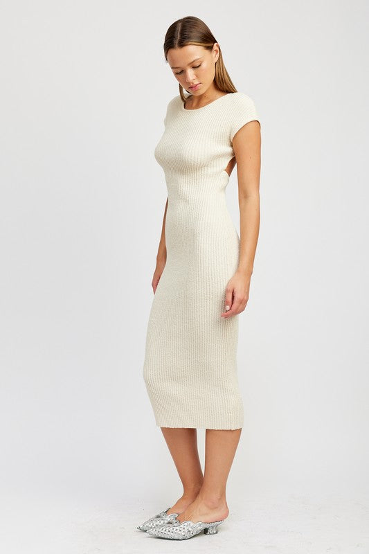 Always24 CAP SLEEVE BODYCON DRESS WITH OPEN BACK - Always24