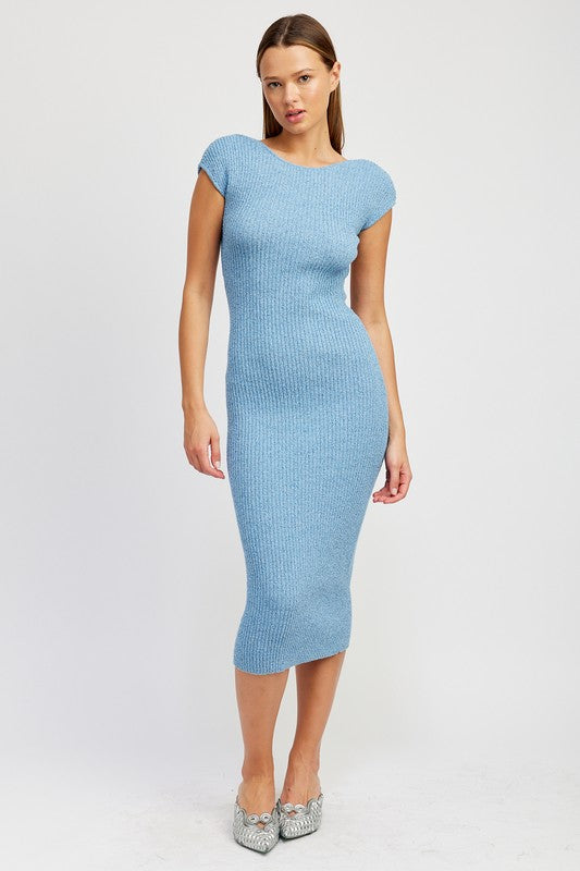 Always24 CAP SLEEVE BODYCON DRESS WITH OPEN BACK - Always24