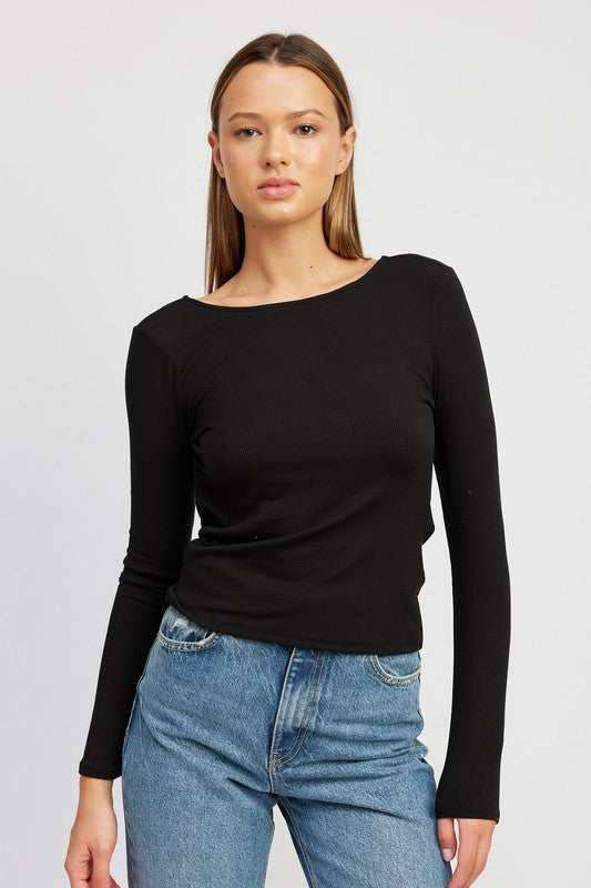 OPEN BACK TOP WITH TWIST DETAIL - Always24