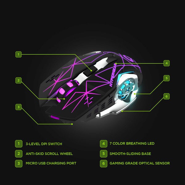 Always24 HyperGear Chromium Wireless Gaming Mouse - Always24