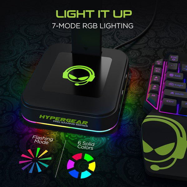 Always24 HyperGear RGB Command Station Headset Stand - Always24