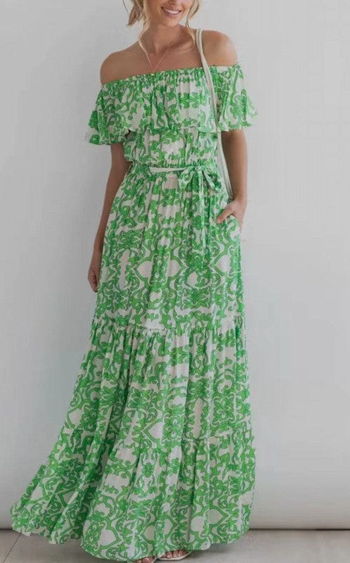 Chic Off the Shoulder Dress - Stylish Fashion - Miss Sparkling