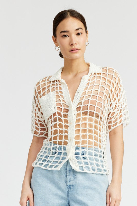 Always24 BOLD CROCHET SHIRT TOP - Always24