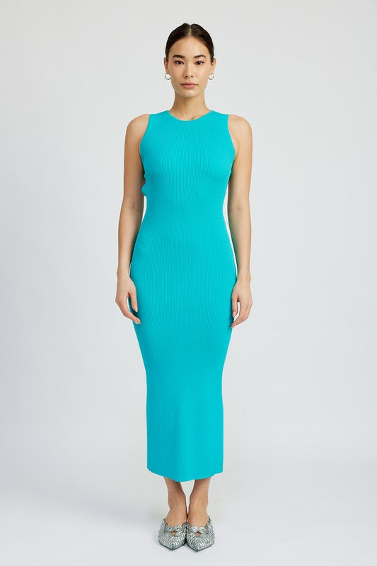OPEN BACK MAXI KNIT DRESS - Always24