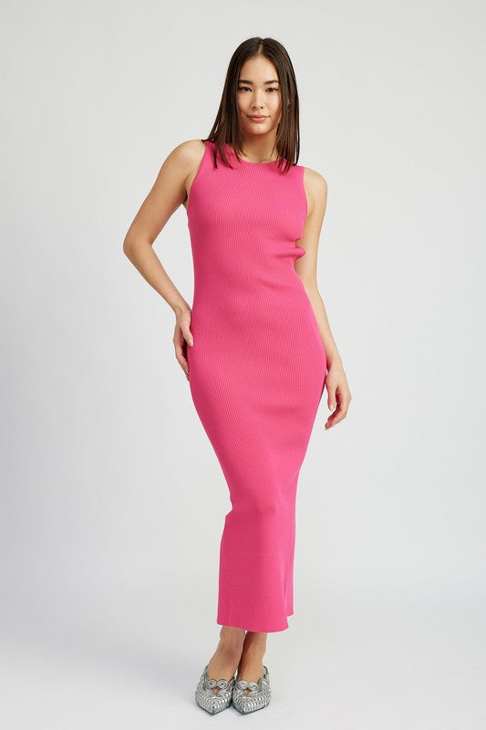 OPEN BACK MAXI KNIT DRESS - Always24