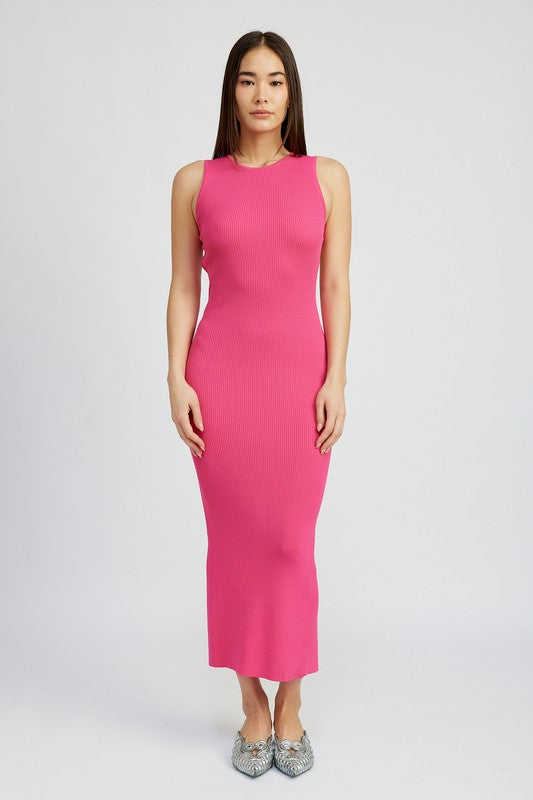 OPEN BACK MAXI KNIT DRESS - Always24