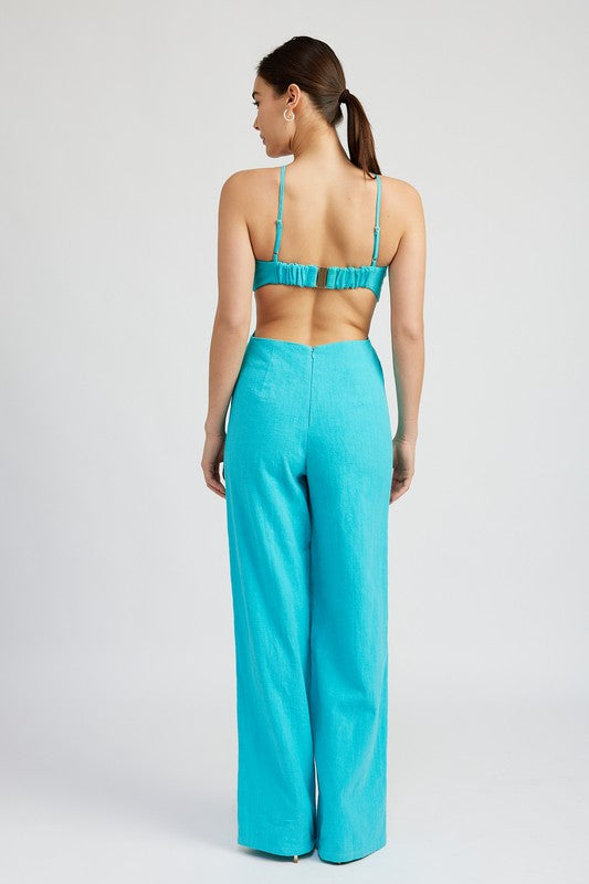 DOUBLE O RING CUT OUT JUMPSUIT - Always24