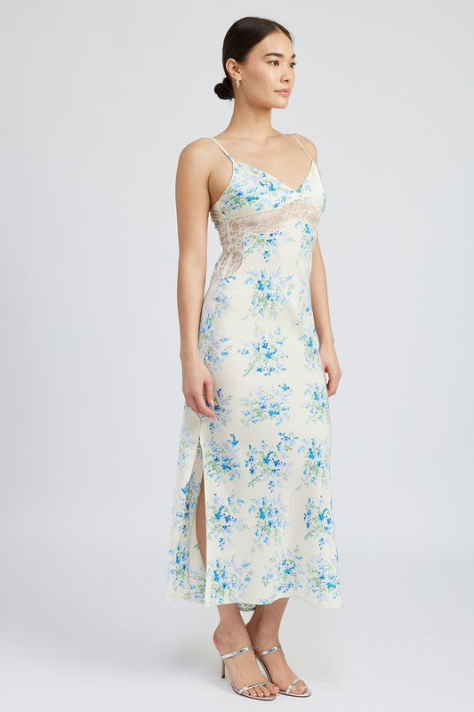 Always24 FLORAL SLIP DRESS WTIH LACE DETAIL - Always24