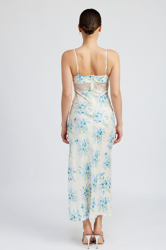 Always24 FLORAL SLIP DRESS WTIH LACE DETAIL - Always24