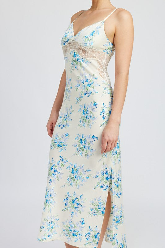 Always24 FLORAL SLIP DRESS WTIH LACE DETAIL - Always24