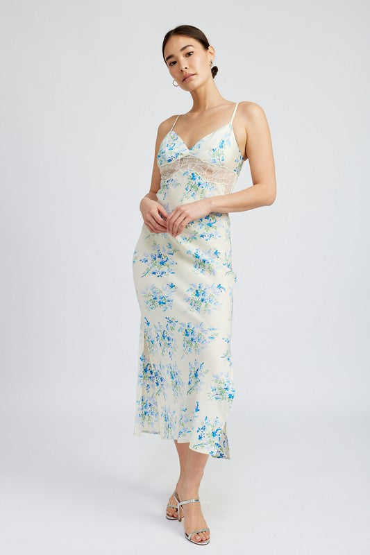 Always24 FLORAL SLIP DRESS WTIH LACE DETAIL - Always24