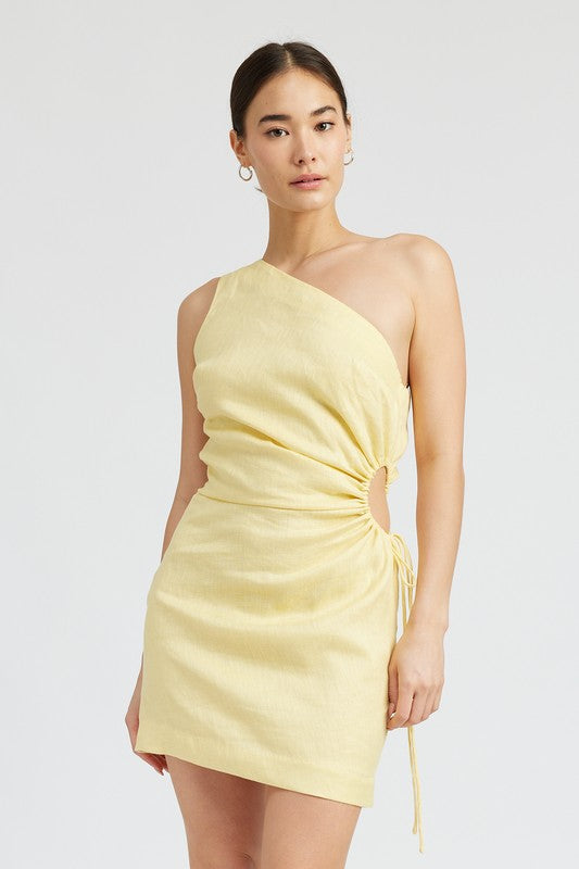 Always24 ONE SHOULDER MINI DRESS WTIH SIDE KEYHOLE - Always24