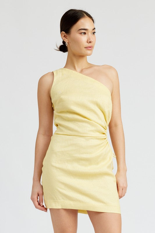 Always24 ONE SHOULDER MINI DRESS WTIH SIDE KEYHOLE - Always24
