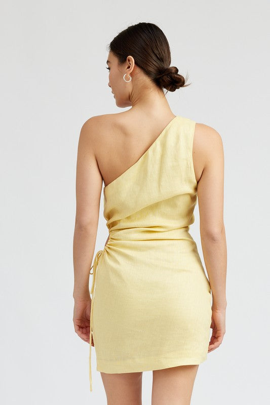 Always24 ONE SHOULDER MINI DRESS WTIH SIDE KEYHOLE - Always24