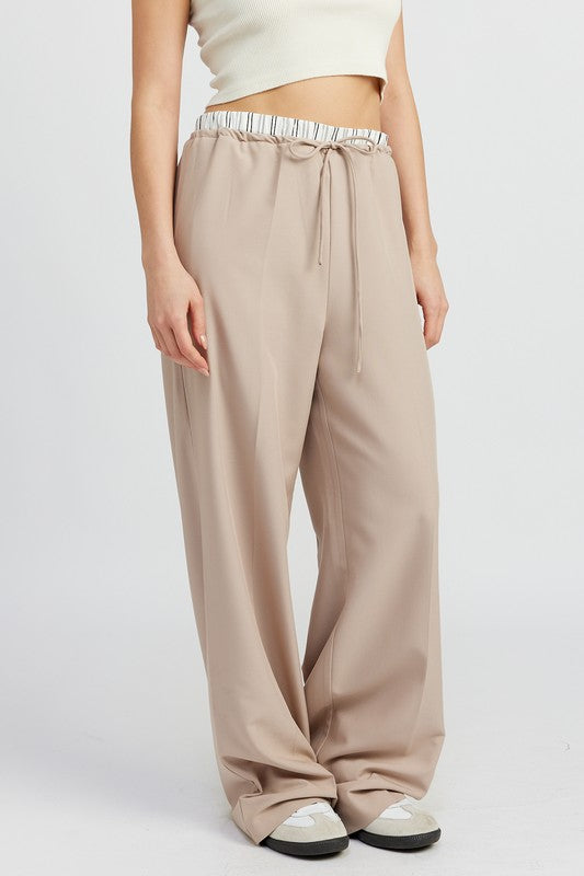 Always24 DOUBLE WAIST STREUIGHT LEG PANTS - Always24