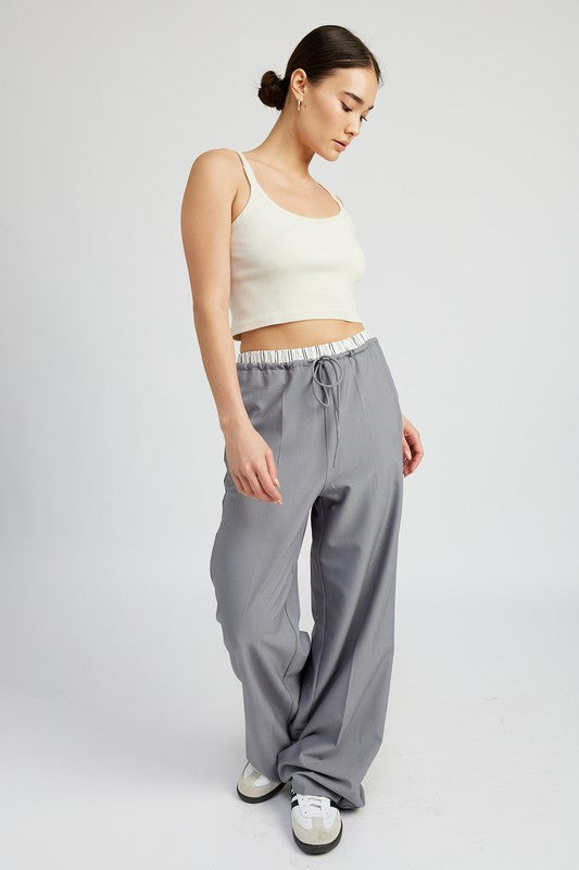 Always24 DOUBLE WAIST STREUIGHT LEG PANTS - Always24