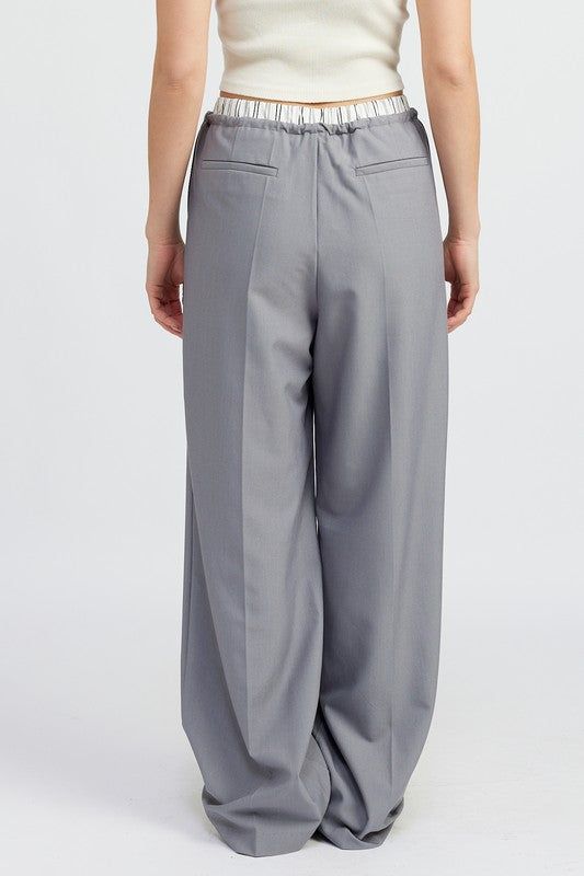 Always24 DOUBLE WAIST STREUIGHT LEG PANTS - Always24