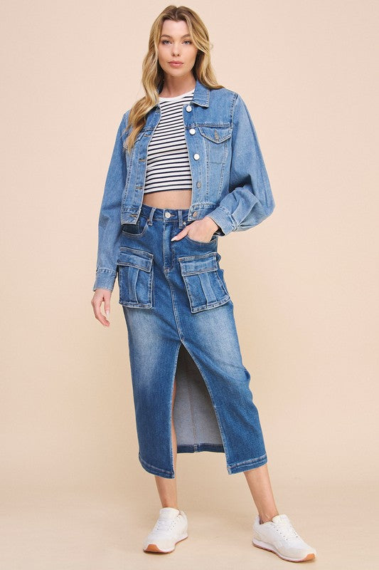 Always24 FRONT SLIT CARGO SKIRT - Always24