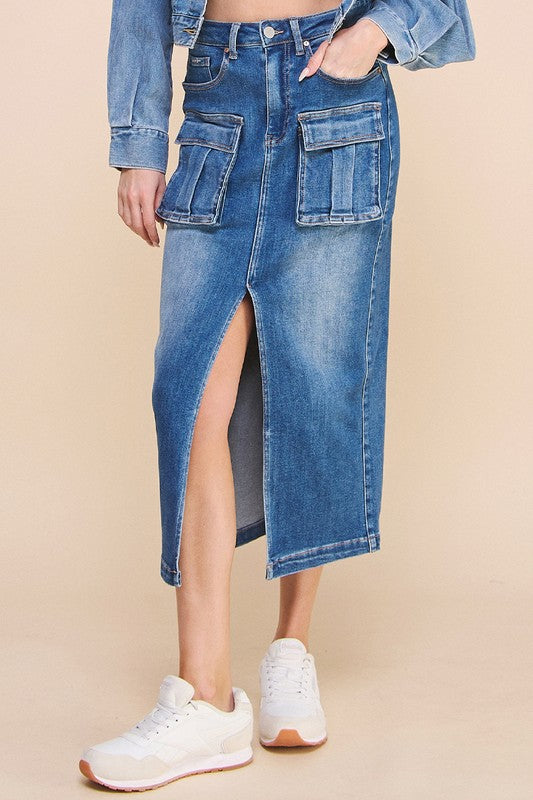 Always24 FRONT SLIT CARGO SKIRT - Always24