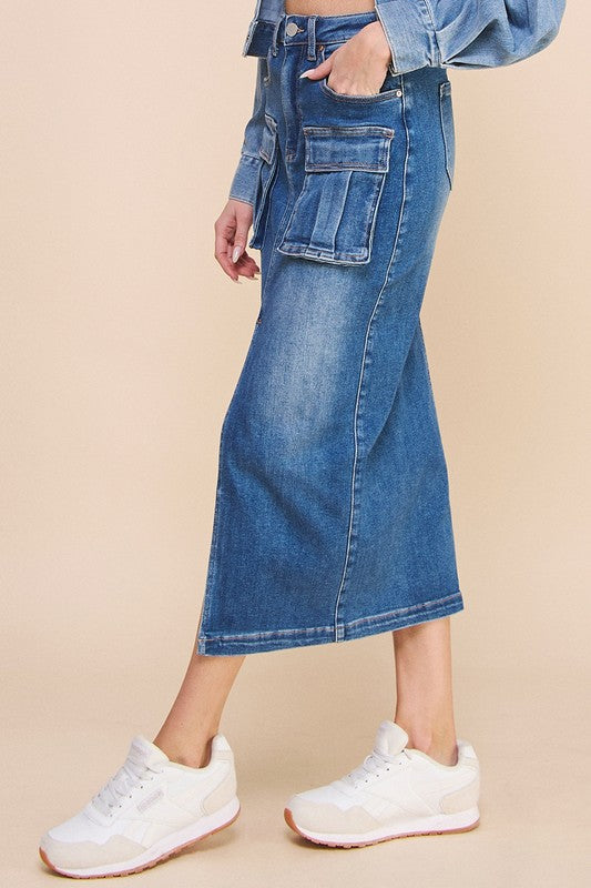 Always24 FRONT SLIT CARGO SKIRT