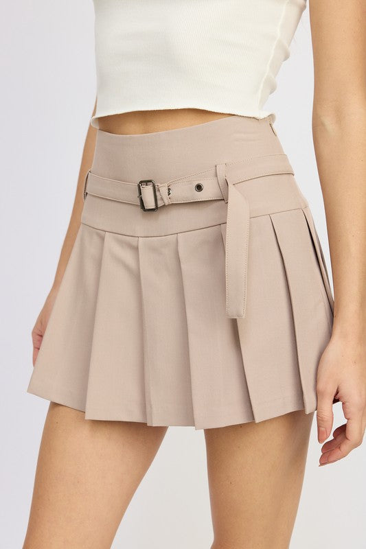 Always24 PLEATED SKIRT WITH BELT - Always24